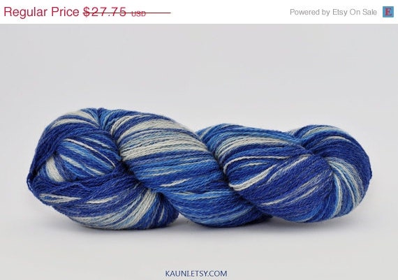 ON SALE Kauni Wool Yarn, Self Striping, Blue and White Colorway, FREE Shipping Worldwide