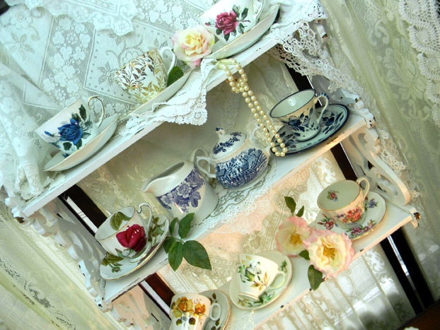 8 English Matching Cups and Saucers - Tea Party Vintage Wedding  - Bulk Assorted Teacups - Plus Mismatched Creamer and Sugar 9075