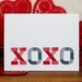 XOXO Greeting Card and Envelope - Red and Gray Typography Card - Hugs and Kisses
