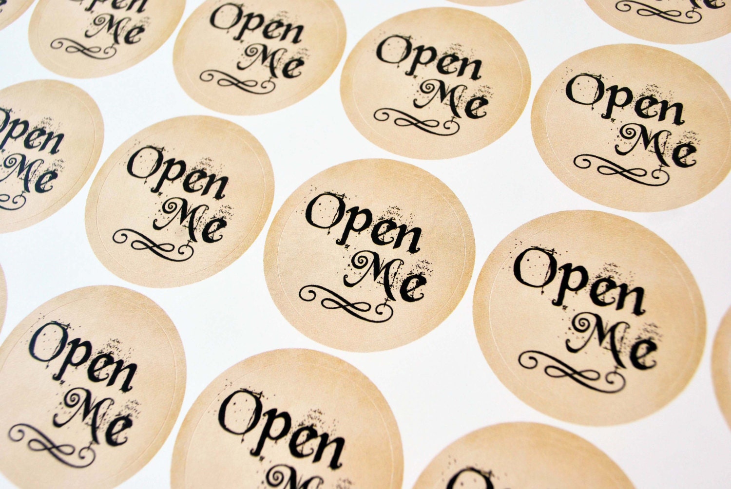 Open Me Envelope Seals, Alice in Wonderland Stickers, Gift Tag