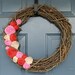 The Coraline - Fabric Rose Grapevine Wreath - 18 inch - Made to Order
