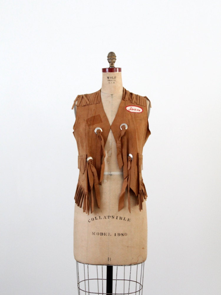 1950s Miller Western Wear Vest / Vintage Leather Vest