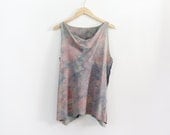 Vintage Leather Tank Top / Tie Dye Leather Tank