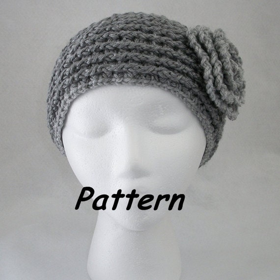 Instant Download for PDF CROCHET Pattern: New Headband/Ear Warmer w/Lettuce Leaf Rose