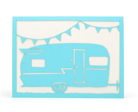 Vintage Trailer - Paper Cut Greeting Card