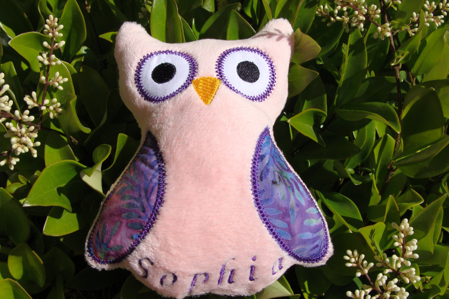 Minky Owl - PERSONALIZED - Pillow - Soft Toy - Stuffed Animal