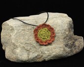 Olive Green and Brown  Flower Necklace