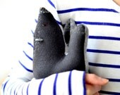 bear pillow - decorative wool pillow
