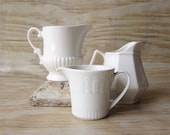 Set of Three White Pitchers Instant Collection Small Pitchers