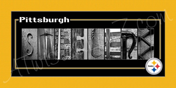 Pittsburgh Steelers Football Alphabet Photo Collage