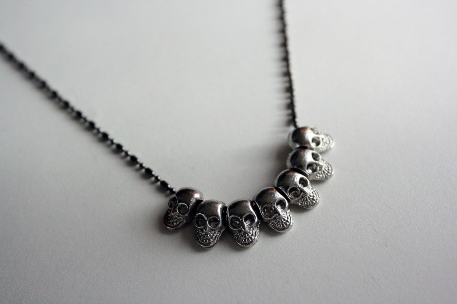 Mapplethorpe Gunmetal Skull Necklace