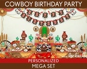 Cowboy Birthday Party Package Collection Set Mega Personalized Printable // Cowboy - B11Pz2 Il_170x135