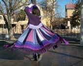 Upcycled Sweater Coat  Elf Romantic Ruffled neck in all shades of purple from lavender to orchid to plum