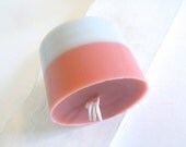 Pillar Candle 3 x 4, Pink and Blue Cotton Candy, Layered Candle
