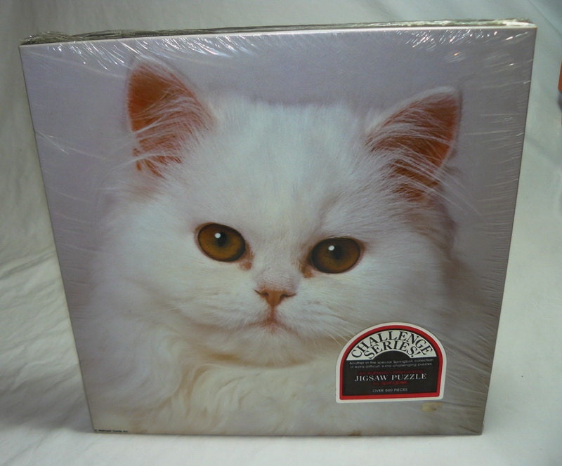 Vintage 1980s 500 Plus Piece Jigsaw Puzzle SNOWBALL Cat Kitty Springbok New Sealed