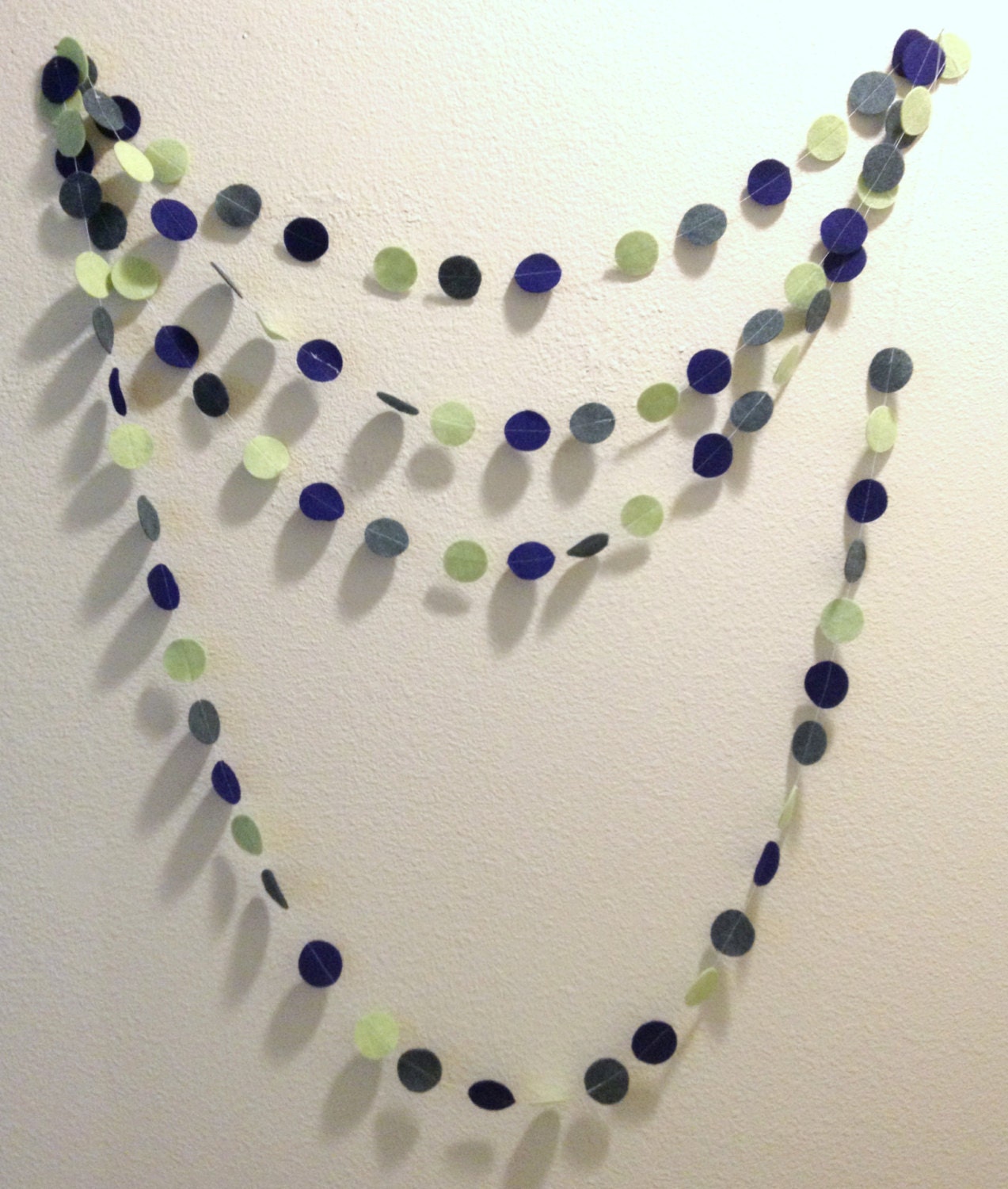Mint, Navy and Ocean Blue Felt Garland
