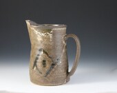 Serving Pitcher -- brown wtih wax resist pattern
