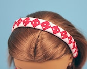 Doll Headband- Red with dot and White