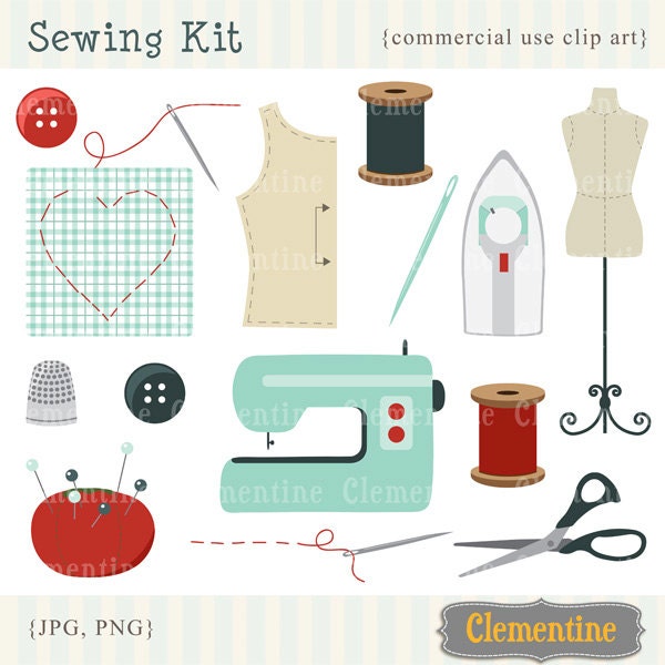 40% OFF SALE -Retro sewing clip art, retro clip art images, royalty free clip art- Instant Download Il_170x135