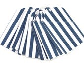 25 Die Cut Navy Blue and White Vertical Stripe Layered Gift Tags (3 x 1.6 inches) - Escort Cards, Scrapbooking, etc.