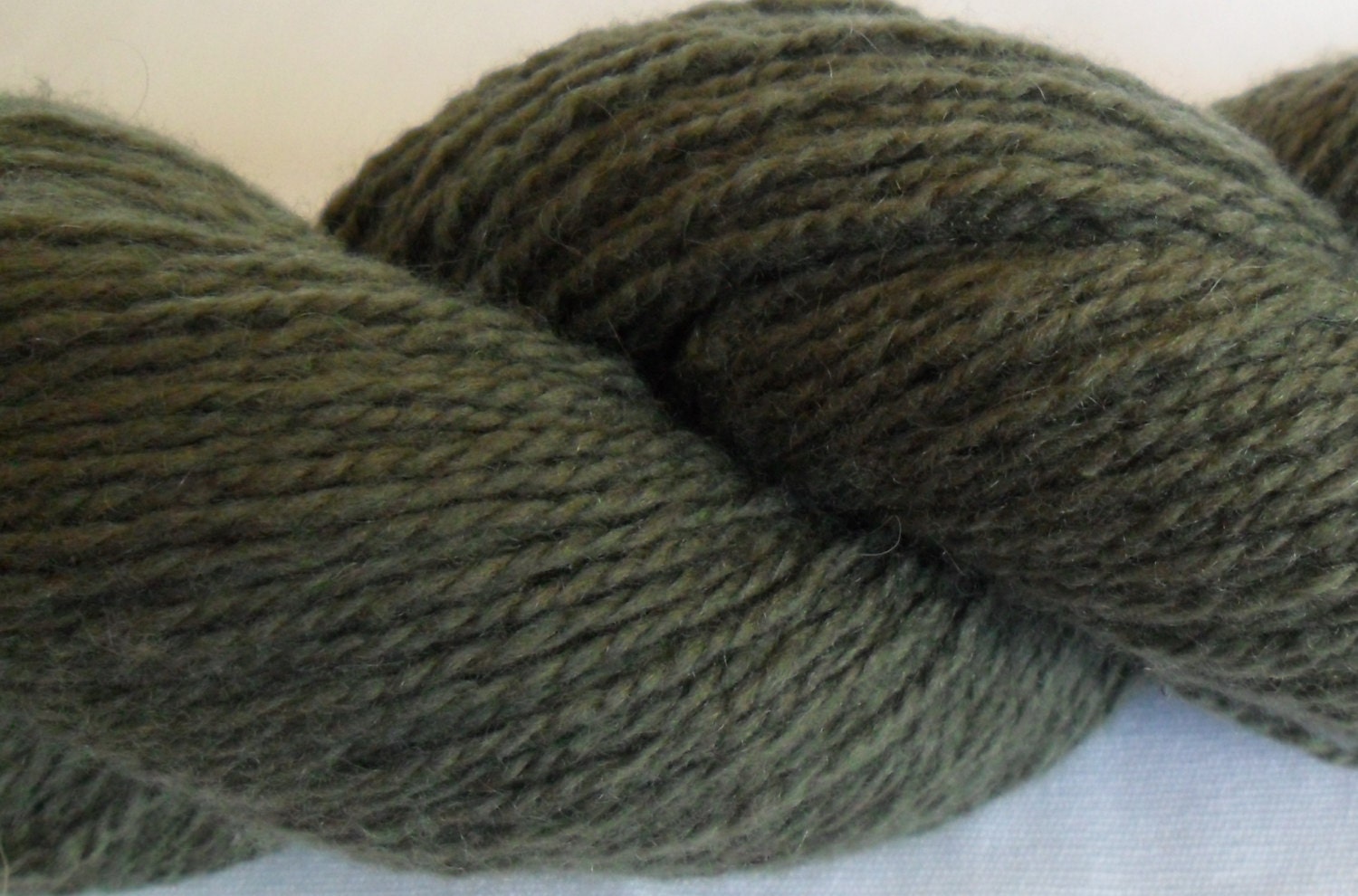 Khaki Green Wool and Cashmere Reclaimed Yarn- 245 yards
