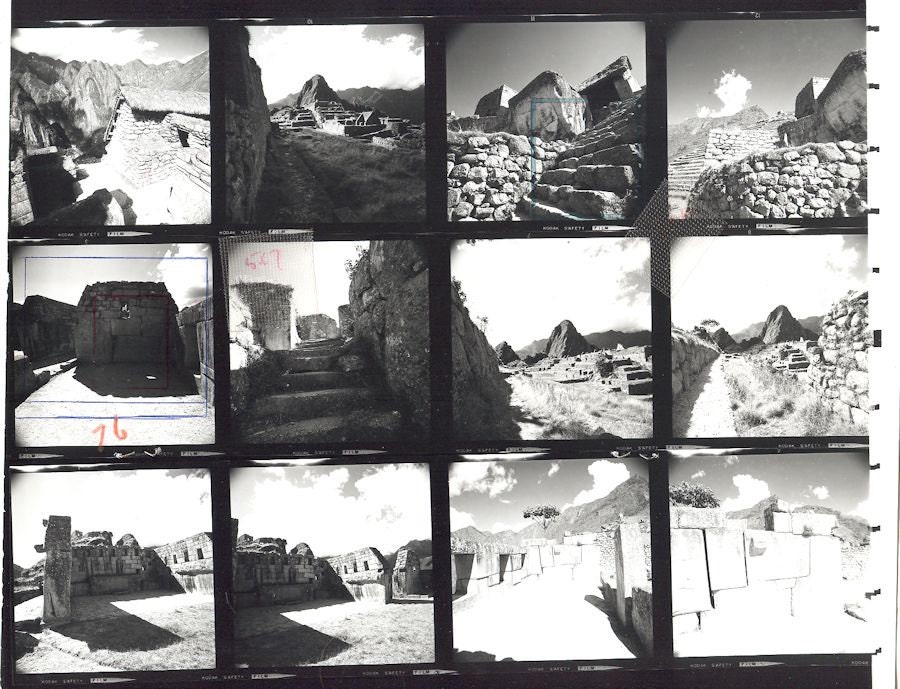Vintage B&W Photo Contact Sheets and Negatives, South America