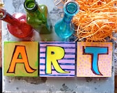 DECORATIVE ART SIGN, original painting, acrylic painting, art with words, inspirational art, handmade art letters, original happy painting