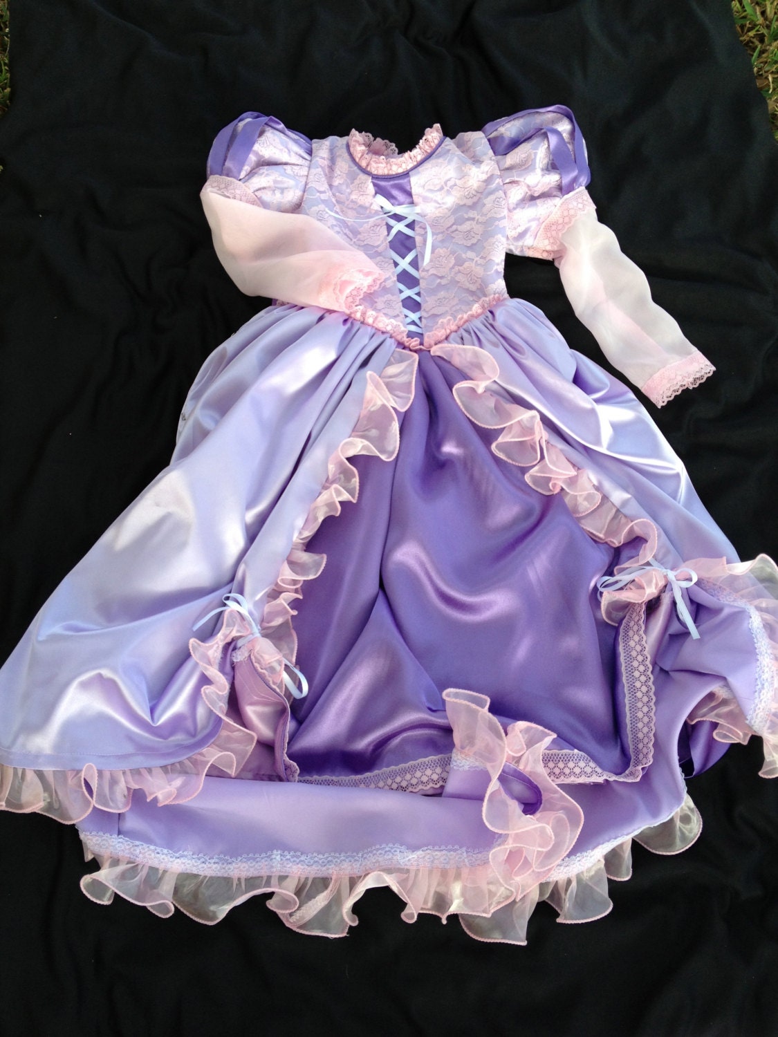 Rapunzel flower girl ball gown