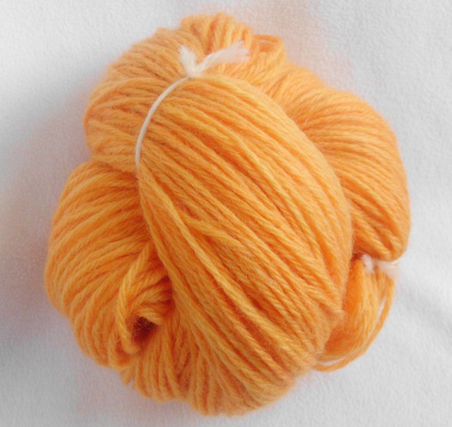 wool yarn hand dyed 100% worsted weight - tangerine