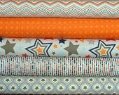 One for the Boys Fat Quarter Bundle in Orange by Zoe Pearn for Riley Blake