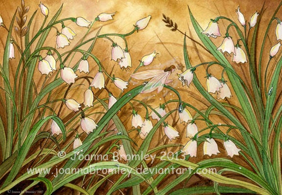 Lilly of the Valley - 8x10 archival print, 8x10, whimsical flower fairy fantasy watercolour illustration
