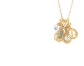 simplicity Personalized Birthstone Charm Necklace -  Crystal and Gold Filled Charm Pendant, Mother's Necklace