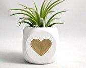 Gold Heart Valentine Air Plant Container // Planter // Home and Garden - seaandasters