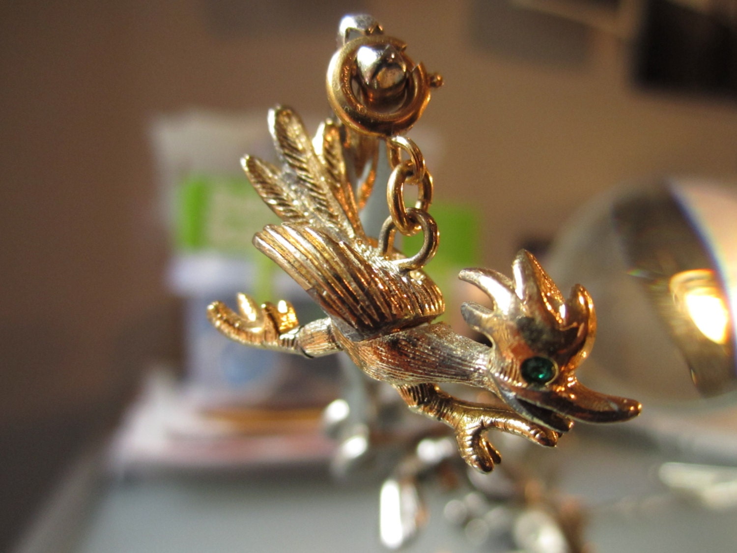 Vintage Roadrunner Cuckoo Bird Charm