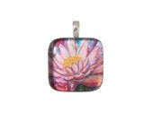 Lotus Flower lg. handmade pendant