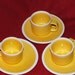 Vintage 3 sets of Yellow with White Trim Style Setter Cups and Saucers, made in Japan