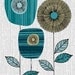 Blue Block Flowers, limited edition giclee print
