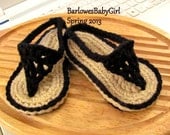 Buggs - Crochet Black Baby Thong Sandals - Pick Your Color