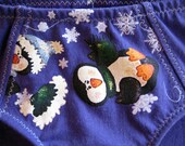 Purple Winter Wonderland Boy-Cut Underwear - Recycled Cotton - Women's 4 - Ready to Ship
