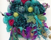 Peacock Deco Mesh Wreath