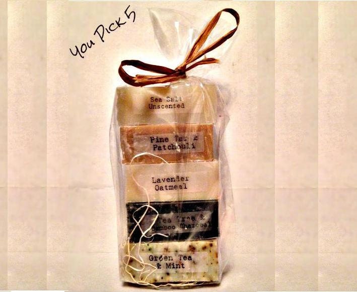 FREE SHIPPING - Pick ANY 5  Soap Gift - All Natural Soap, Handmade Soap, Cold Process Soap