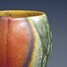 Tall Burnt Orange Sage Green Figurative Vase