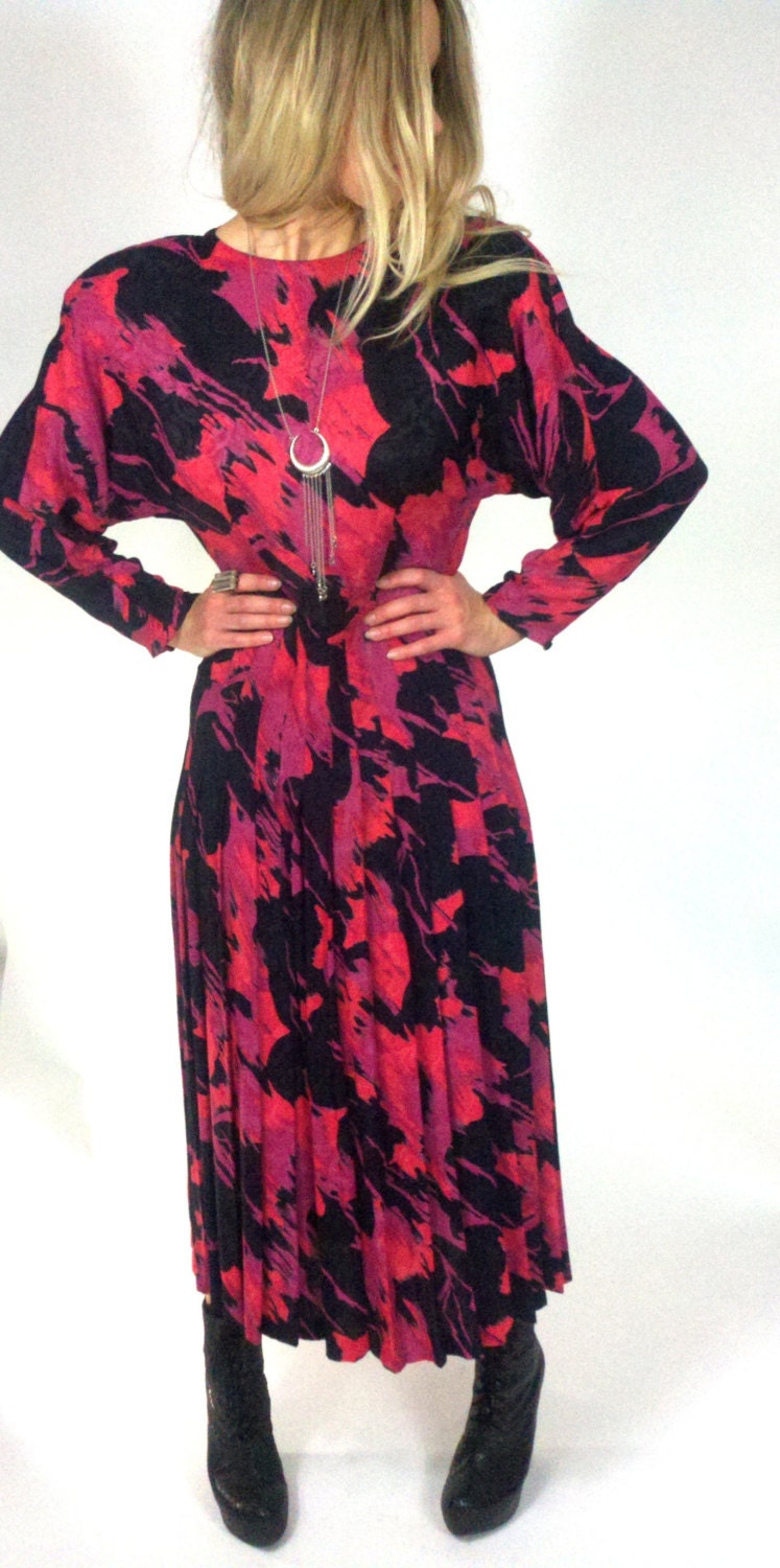 Floral Abstract 80s Romantic Maxi Dress