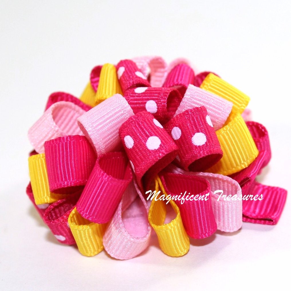 Pink Lemonade Loopy Puff Bow