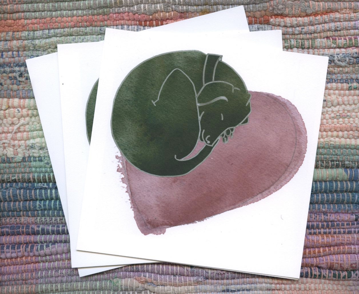 Greeting Card Set: Dog and Heart (Six cards)