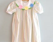 1960s COLORFUL TULIPS Girls Dress....size 6 girls....kids. children. stripes. flower dress. 60s dress. tulips. colorful. spring. retro