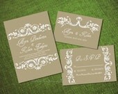 PRINTABLE VINTAGE FLOURISH Invitation Suite Custom Design Diy Wedding Engagement Anniversary Party ShowerTemplate Pdf Save The Date Program