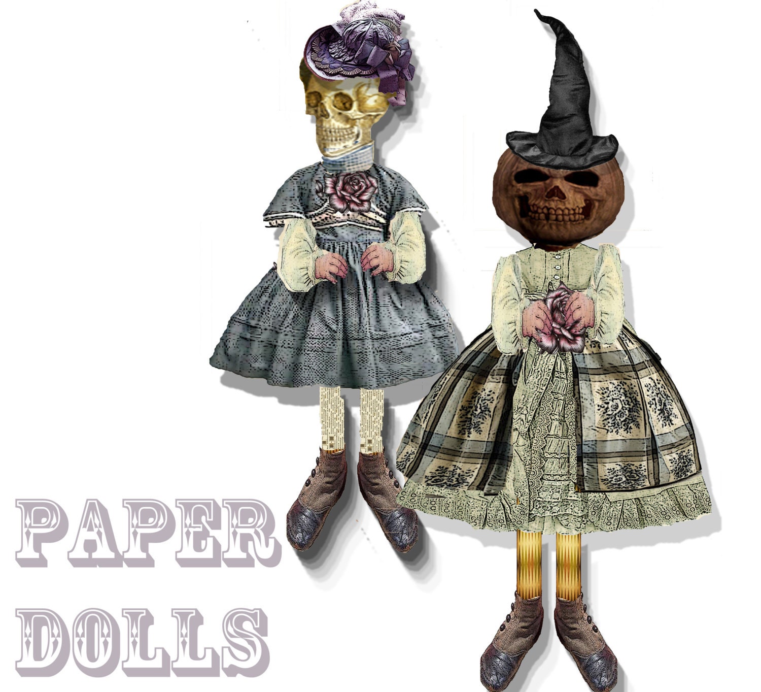 Victorian gothic paper dolls