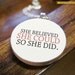 Inspiring "She believed she could so she did" Elegant and Uplifting Motivational Pendant Necklace with Pink Text - Encouragement Jewelry