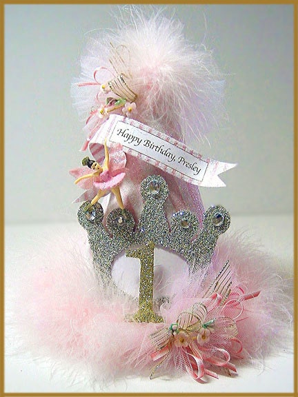 Princess Party Hat, 1st Birthday Hat, Fairy Princess Hat...
